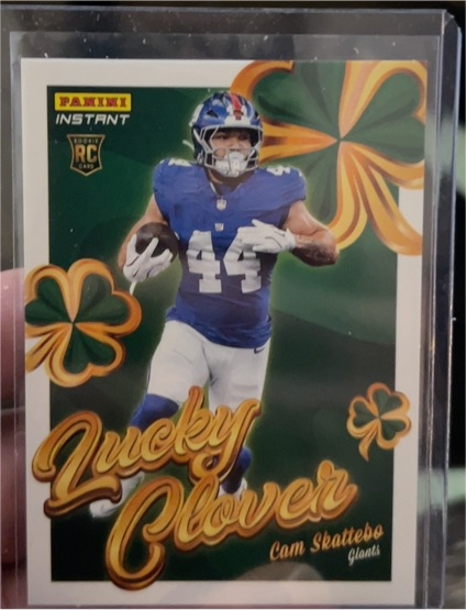 2025 Panini Instant #19 Cam Skattebo Lucky Clover — front