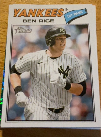 2026 Topps Heritage #189 Ben Rice — front