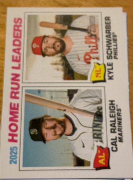 2026 Topps Heritage #2 Cal Raleigh/Kyle Schwarber — front
