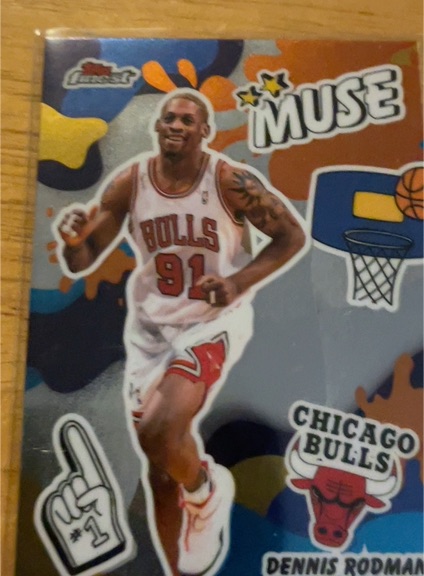 2025-26 Topps Finest #M-18 Dennis Rodman Muse Chicago Bulls — front