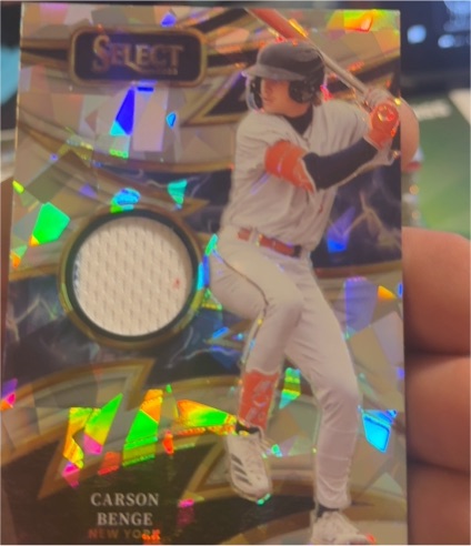 2025 Panini Select Sparks Patch Prizm #SP-CB Carson Benge — front