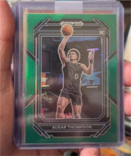 2023 Panini Prizm Draft Picks #17 Ausar Thompson Green Prizm Rookie Card — front