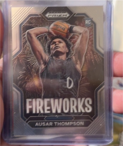 2023 Panini Prizm Draft Picks Fireworks #12 Ausar Thompson — front