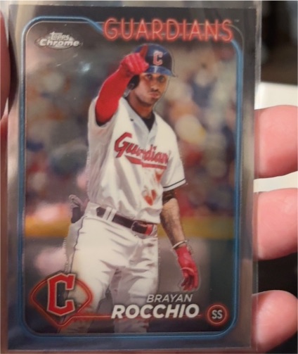 2024 Topps Chrome #113 Brayan Rocchio Cleveland Guardians — front