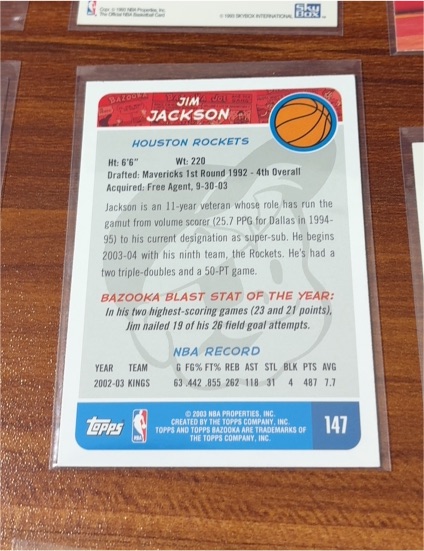 2003-04 Topps Bazooka #147 Jim Jackson — front
