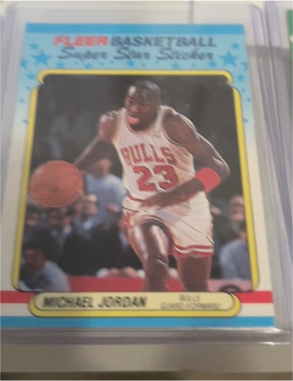 1988 Fleer #7 Michael Jordan Superstar Sticker — front