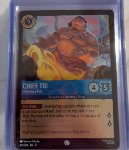 Disney Lorcana Winterspell #161 Chief Tui - Weaving a Tale — front