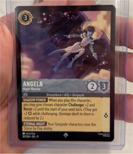Disney Lorcana Winterspell #187 Angela Night Warrior — front