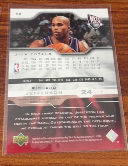 2003-04 Upper Deck #52 Richard Jefferson — front