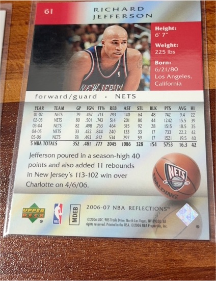 2006-07 Upper Deck #114 Richard Jefferson — front