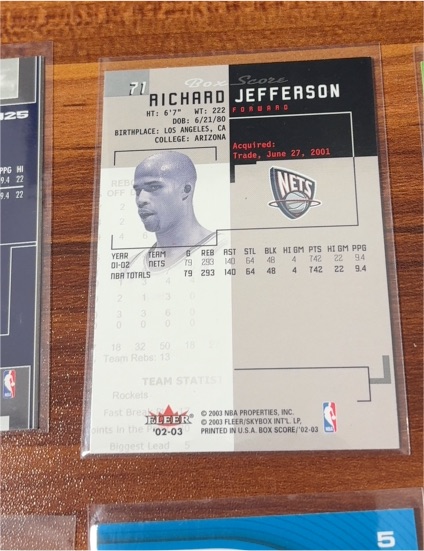 2002 Fleer Box Score #71 Richard Jefferson — front