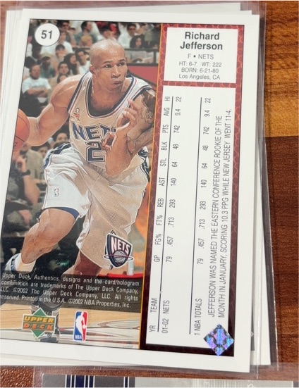 2001-02 Upper Deck #211 Richard Jefferson — front