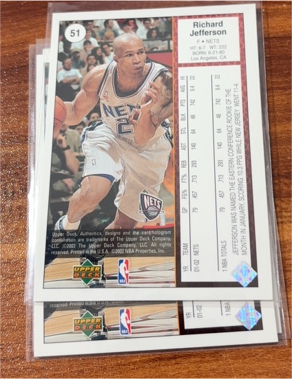 2001 Upper Deck #51 Richard Jefferson — front