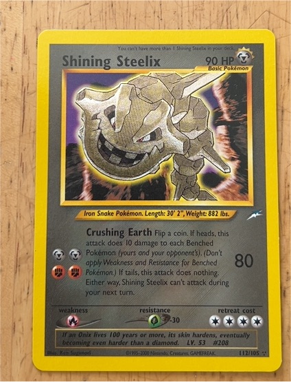 2002 Pokémon Neo Destiny #112 Shining Steelix — front
