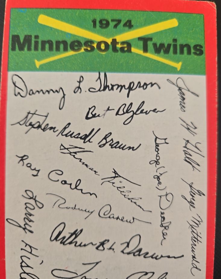 1974 Topps #NNO Minnesota Twins Team Checklist — front
