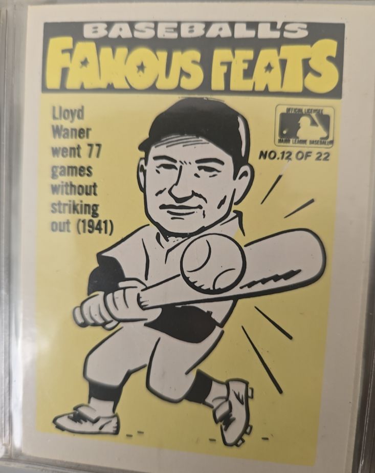 1986 Fleer Famous Feats #12 Lloyd Waner — front