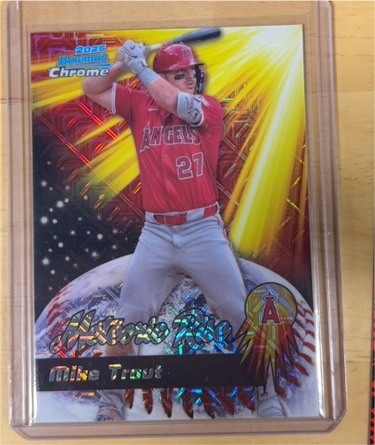 2025 Bowman Chrome #MR-2 Mike Trout Meteoric Rise Mojo — front