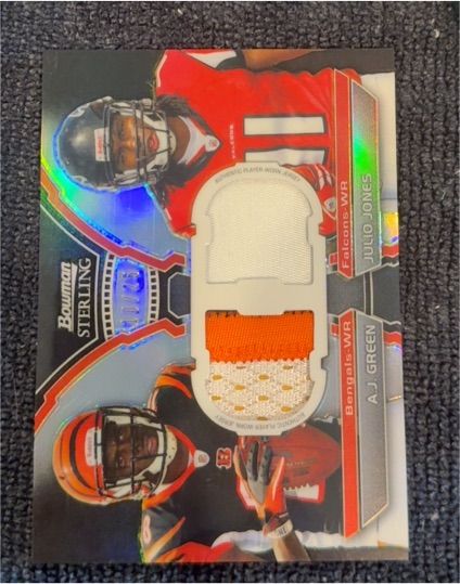 2011 Bowman Sterling Box Topper Dual Relic #BSDR-GJ Julio Jones & A.J. Green — front