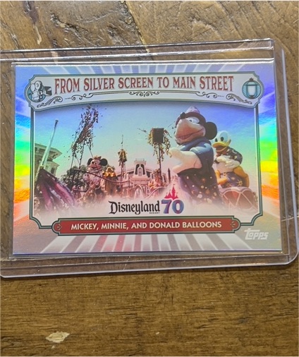 2025 Topps Disneyland 70th Anniversary #MS-9 Mickey Minnie Donald Balloons — front