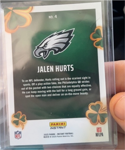 2025 Panini Instant #4 Jalen Hurts — front