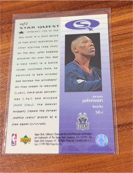 1997-98 Upper Deck Collector's Choice Star Quest #SQ12 Ervin Johnson — front