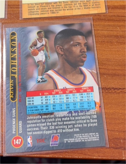 1992-93 Stadium Club #147 Kevin Johnson — front