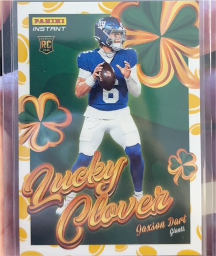 2025 Panini Instant #14 Jaxson Dart Lucky Clover Rookie — front