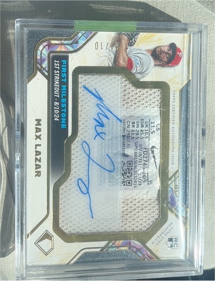 2025 Topps Diamond Icons First Milestone Max Lazar #1/10 — front