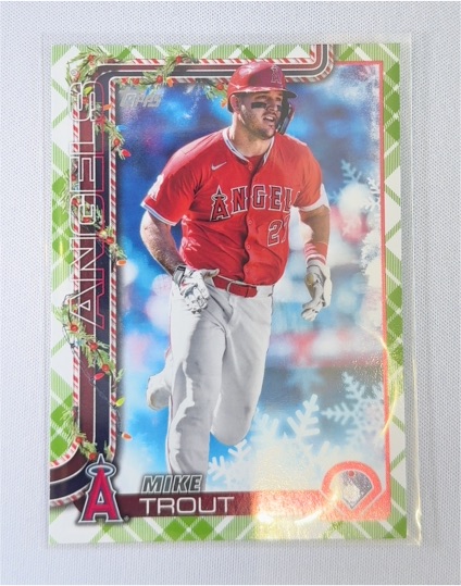 2025 Topps Holiday #H50 Mike Trout Green Plaid — front