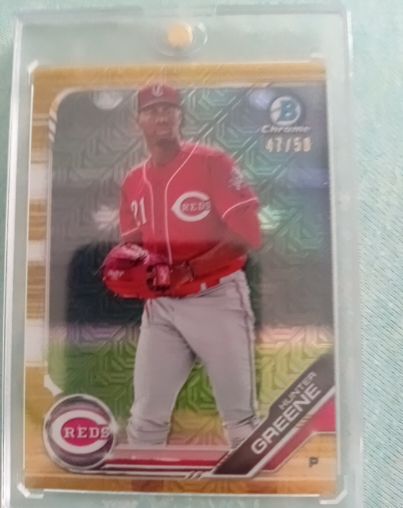 2019 Bowman Chrome #BCP-51 Hunter Greene — front