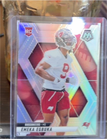 2025 Panini Mosaic #376 Emeka Egbuka Silver Prizm Rookie — front