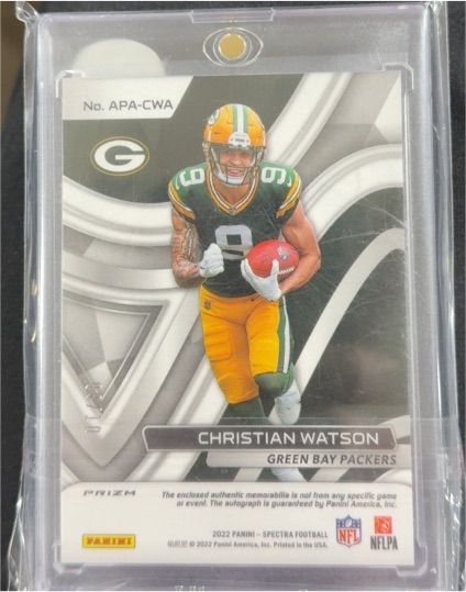 2022 Panini Spectra #APA-CWA Christian Watson — front