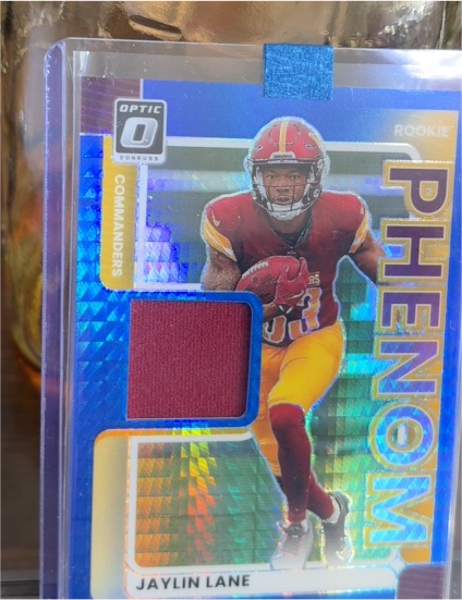 2025 Donruss Optic #RPBH-JLE Jaylin Lane Rookie Phenom Blue Hyper Patch — front