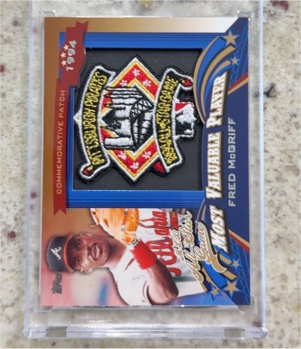 2013 Topps Commemorative Patch #ASMVP-12 Fred McGriff — front