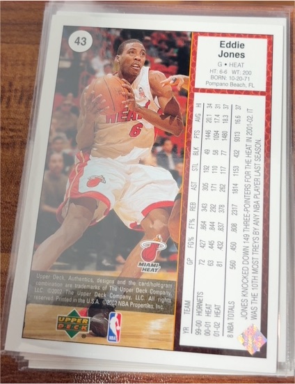 2001 Upper Deck #43 Eddie Jones — front