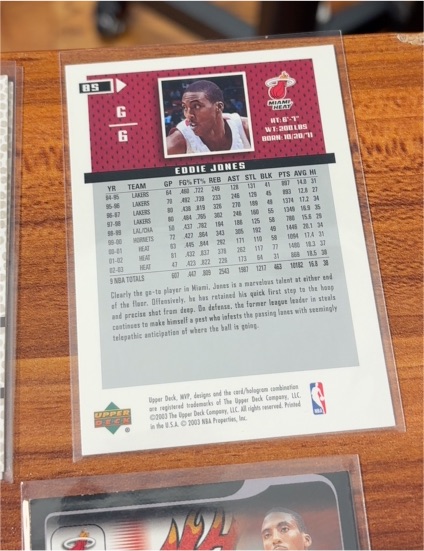 2001 Upper Deck #85 Eddie Jones — front