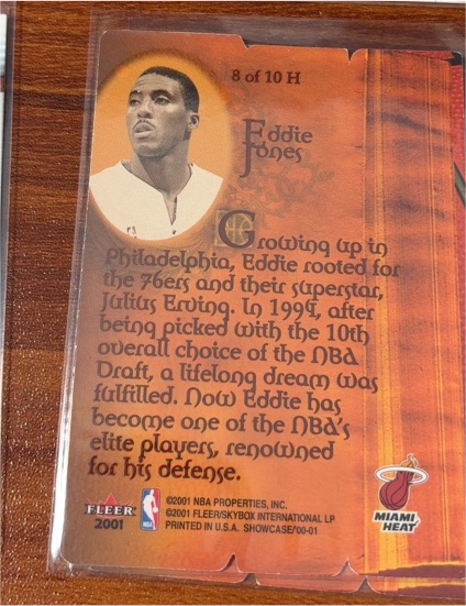 2001 Fleer Showcase #8 of 10 H Eddie Jones — front