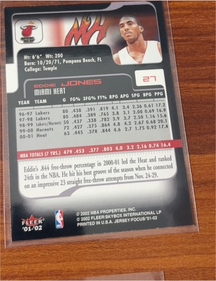 2001-02 Fleer #27 Eddie Jones — front