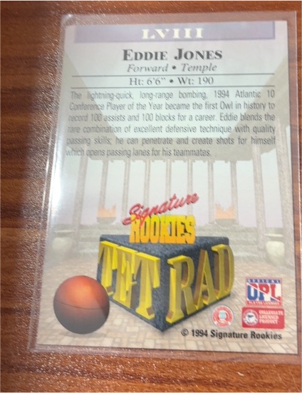 1994 Signature Rookies #LVIII Eddie Jones — front