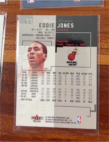 2002 Fleer Box Score #95 Eddie Jones — front