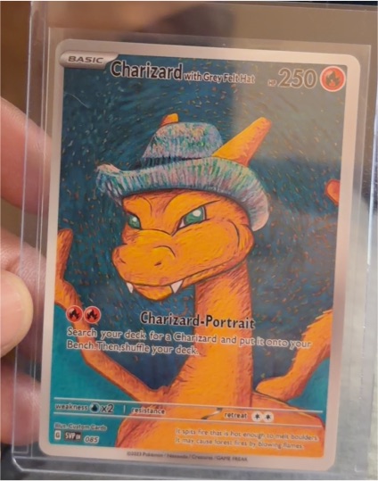 2023 Pokémon SVP #085 Charizard with Grey Felt Hat — front