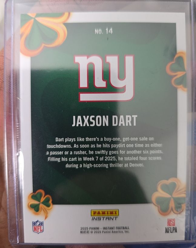 2025 Panini Instant Football #14 Jaxson Dart — front