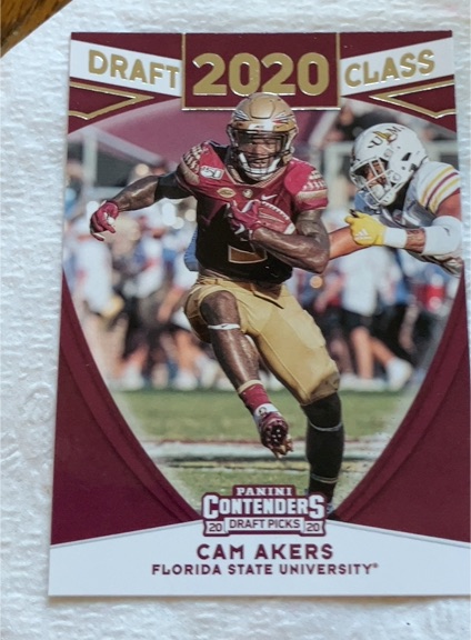 2020 Panini Contenders Draft Picks #16 Cam Akers — front