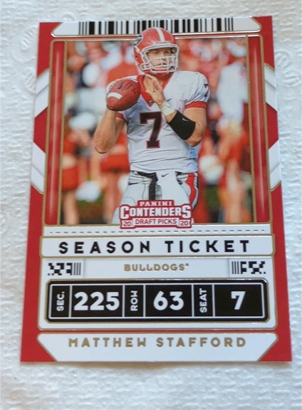 2020 Panini Contenders Draft Picks #69 Matthew Stafford — front