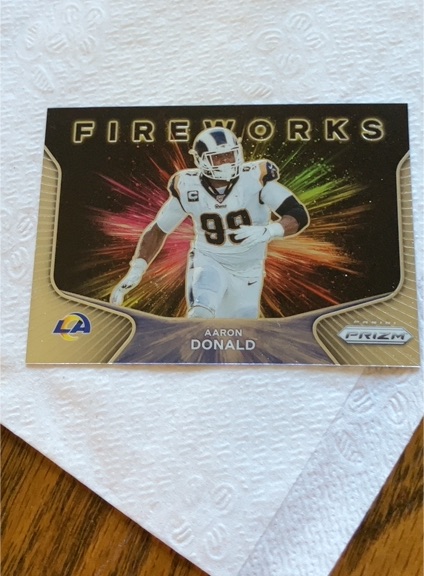 2020 Panini Prizm #20 Aaron Donald Fireworks — front
