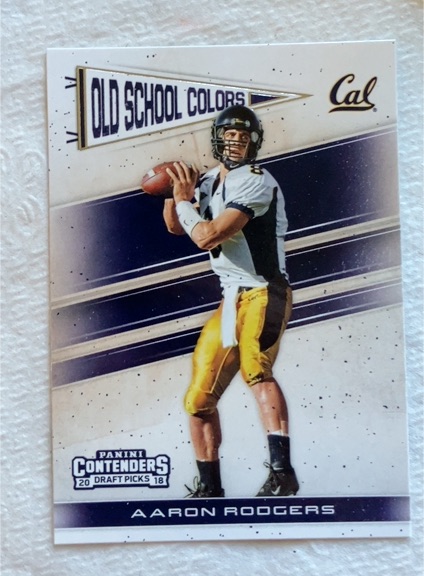 2018 Panini Contenders Draft Picks Old School Colors #1 Aaron Rodgers — front
