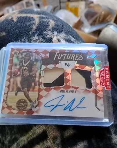 2021 Panini Legacy Futures #FD-JN Jamie Newman Dual Patch Auto — front