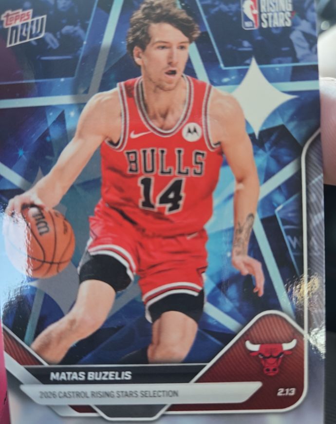 2026 Topps Now Rising Stars #RS12 Matas Buzelis — front