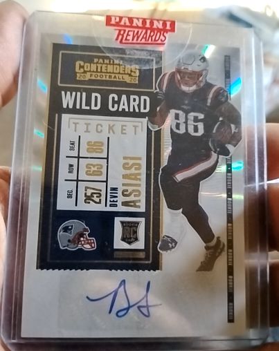 2020 Panini Contenders #181 Devin Asiasi Wild Card Ticket Auto — front