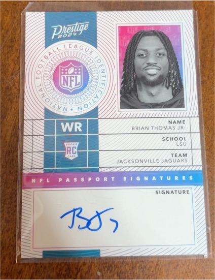 2024 Panini Prestige NFL Passport Signatures #NPS-BTJ Brian Thomas Jr. — front